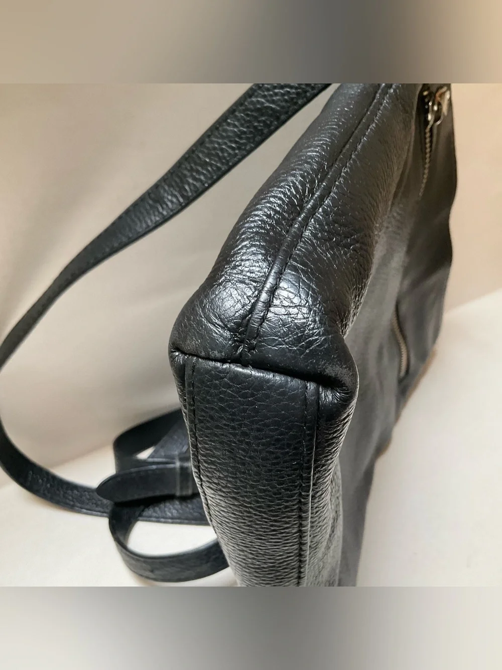 BUGATTI Black Leather Mens Shoulder Bag Unisex Crossbody Designer Messenger TOTE
